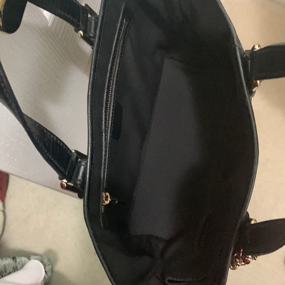 Authentique Gucci purse.  Canvas. Black with taupe stripe. - Picture 10 of 14